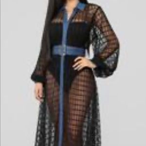 I See You Black Mesh Dress w/o Belt